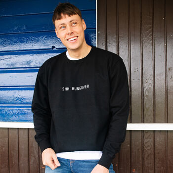 Ssh Hungover Slogan Sweatshirt In Black, 2 of 2