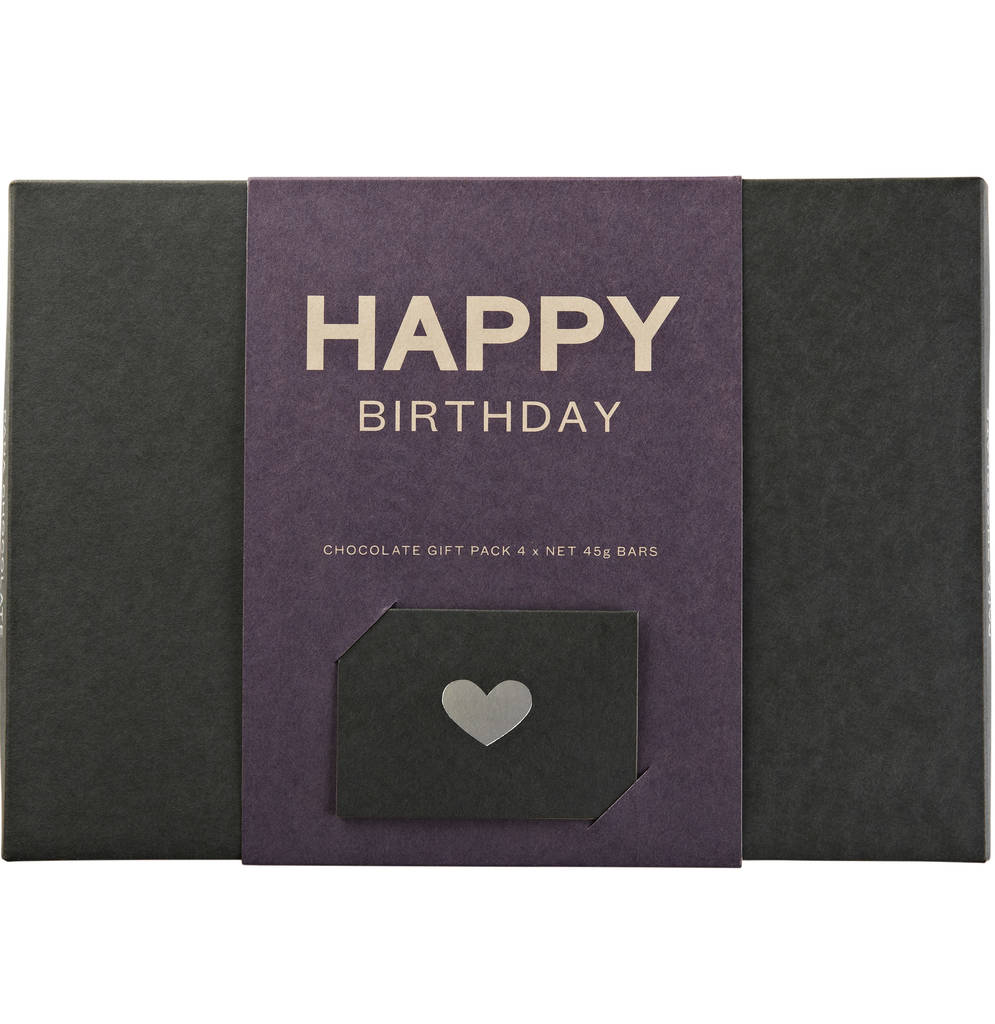 'happy birthday' chocolate gift pack by pana chocolate