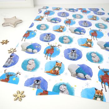 Winter Animals Wrapping Paper Sheets, 2 of 4