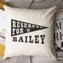 'Reserved For' Pennant Personalised Pet Cushion, thumbnail 1 of 1