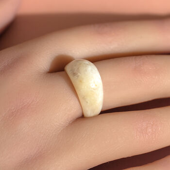 White Marbled Resin Ring, 2 of 4