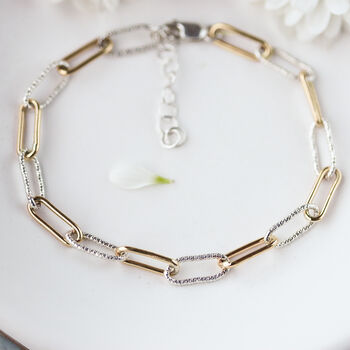 Paperclip Bracelet In Gold Filled And Sterling Silver, 2 of 5