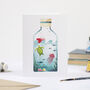 Message In A Bottle Sea Life Nautical Card, thumbnail 1 of 2