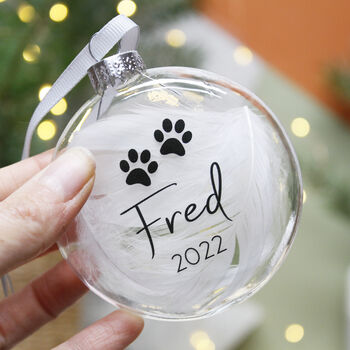 Pet Memory Feather Glass Bauble, 5 of 7