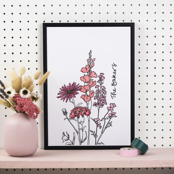 Personalised Family Birth Flower Print, 4 of 6