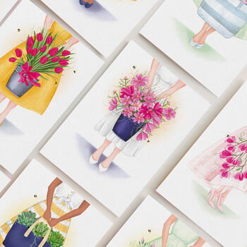 Pack Of Flower People Greeting Cards, 12 of 12