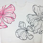 White Abstract Flower Hand Painted Sweatshirt, thumbnail 3 of 4