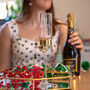 Personalised Holly Banded Champagne Flute, thumbnail 1 of 7