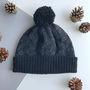 Mens Knitted Lambswool Bobble Hat, thumbnail 2 of 7