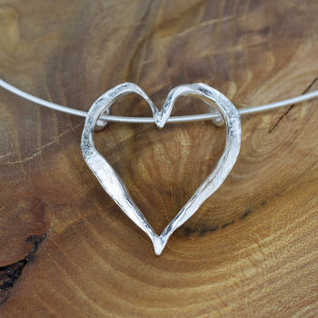 Happily Ever After Sterling Silver Large Heart Necklet, 2 of 5