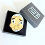 Traditional Japanese Mask Brooch Hyottoko Japan Acrylic, thumbnail 7 of 7