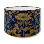 Luxury Velvet Lampshade Summer Flowers Navy Blue 40cm Or 30cm Sizes, thumbnail 5 of 6