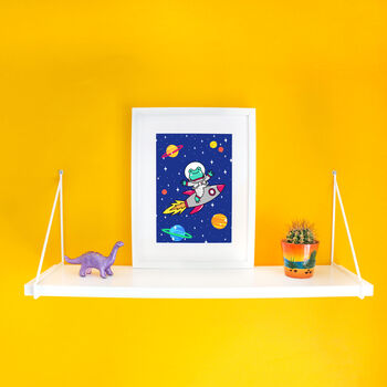 Frog Astronaut Space Rocket Print, 4 of 4