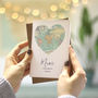 You Are My World Map Heart Mother's Day Card, thumbnail 2 of 5