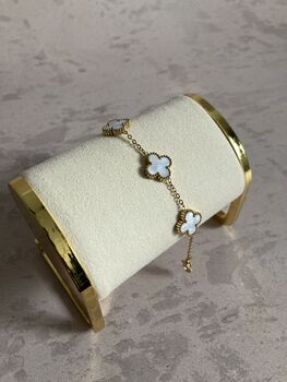 Adina Clover Bracelet White Gold, 4 of 5