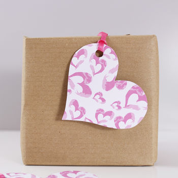 Heart Pattern Heart Shaped Gift Tag, 2 of 3