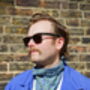 Mens Blue Ditzy Floral Cotton Neckerchief, thumbnail 3 of 12