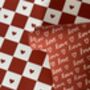 Checked Love Heart Valentine's Wrapping Paper, thumbnail 3 of 3