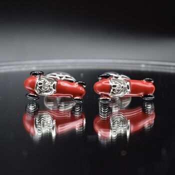 Red Vintage Car Cufflinks 316 L Stainless Steel Classic Racing Men Gift, 4 of 5
