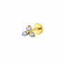 Triple Crystal Mini Flat Back Earring, thumbnail 3 of 5