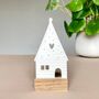 Porcelain And Wood Gingerbread House Tealight Holder, thumbnail 1 of 2