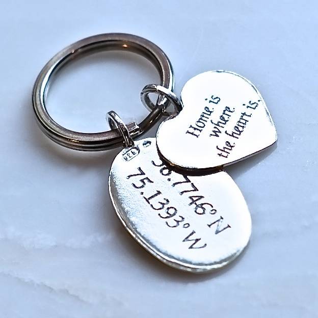 personalised sterling silver tag keyring by gracie collins