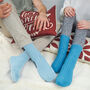 Ribbed Men's Bed Socks – Blue, thumbnail 3 of 3