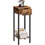 Set Of Two Tall Side Table Bedside Table With Drawer, thumbnail 8 of 9