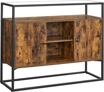 Sideboard Cabinet With Glass And Open Compartments, 6 of 7