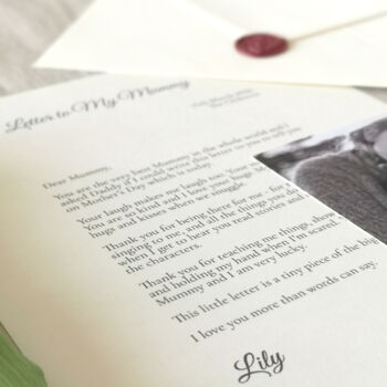A Letter To My Mummy Personalised Keepsake From A Child, 2 of 6