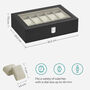12 Slots Beige Lining Watch Box Display Holder Case, thumbnail 4 of 7