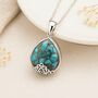 Personalised Sterling Silver Copper Turquoise Jali Necklace, thumbnail 2 of 11
