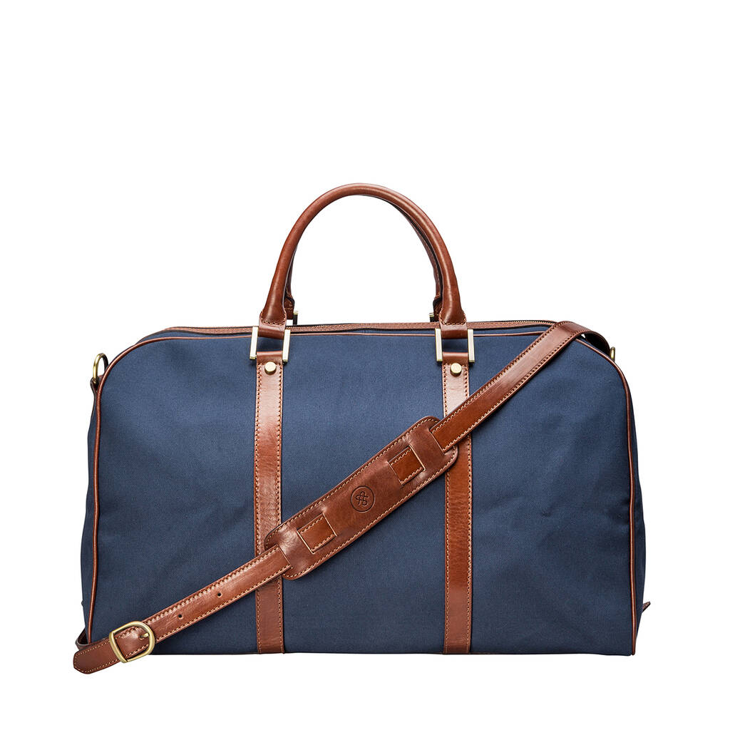 Canvas And Leather Lightweight Luggage Bag 'Giovane M' By Maxwell Scott ...