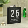Personalised Any Age Birthday Black Hip Flask, thumbnail 1 of 2