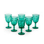 Set Of Six Blue Face Wine Glasses, thumbnail 1 of 3