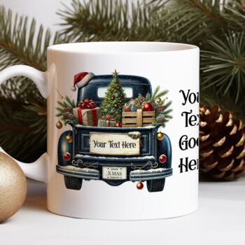 Personalised Christmas Vintage Truck Gift Mug, 9 of 9