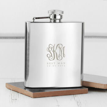 Monogrammed 6oz Hip Flask, 7 of 7