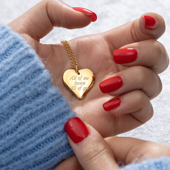 Engraved Gold Plated Large Heart Charm, 5 of 7