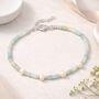 40th Birthday Sterling Silver Four Pearl And Amazonite Bead Bracelet, thumbnail 2 of 5