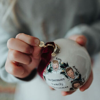 Family Portrait Christmas Bauble, Gift For Families, 8 of 10