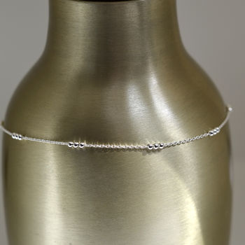Delicate Silver Ball Chain Anklet, 3 of 6