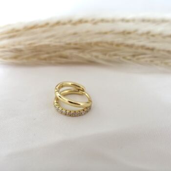 Small Hoop Set Earrings Gold, Christmas Earrings, 3 of 7