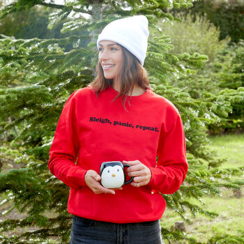 Sleigh, Panic, Repeat Women's Christmas Jumper, 2 of 6