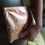 Metallic Leather Clutch With Satin Lining, thumbnail 3 of 6
