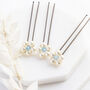 Set Of Three Something Blue Pearl Flower Hairpins, thumbnail 2 of 6