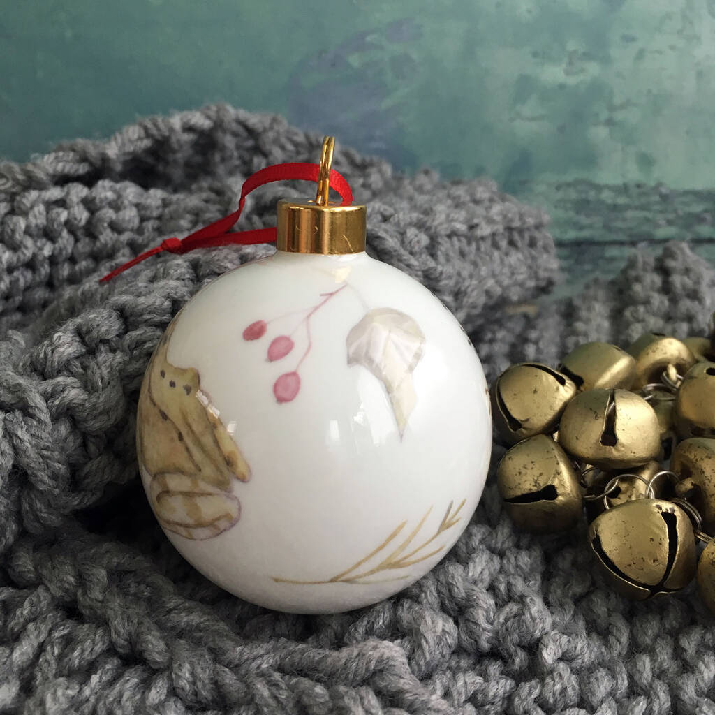 Frog Bone China Christmas Bauble By littlebirdydesigns ...