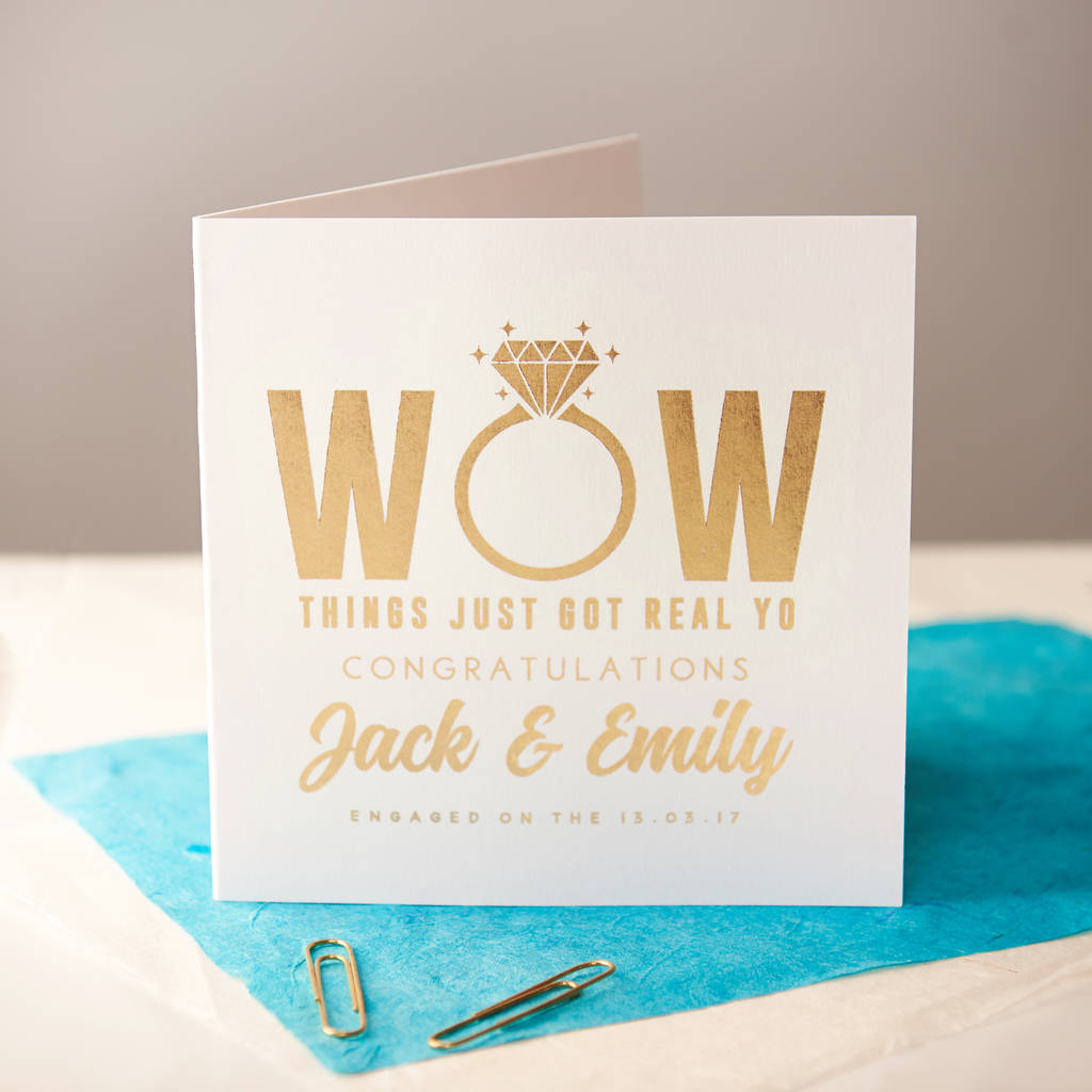 Personalised Gold Foiled Engagement Card