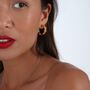 Art Deco Triangle Hoops In Gold Vermeil, thumbnail 1 of 6
