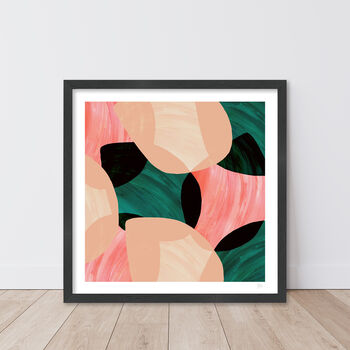 Green And Pink Abstract Shells Art Print, 6 of 7