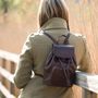 Classic Small Luxury Leather Backpack. 'The Popolo', thumbnail 1 of 11